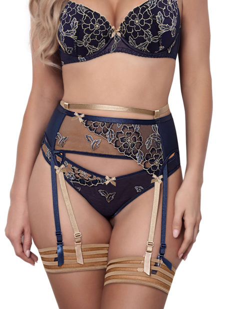 Axami-Blue-lagoon-lingerie-set-of-V-9421-sensual-push-up-bra-of-dark-lace-and-golden-straps-V-9332-sensual-garter-belt-with-golden-embroidery-matching-thong-V-9425-close-up