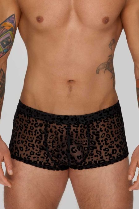 noir-handmade-H072-transparent-mens-shorts-with-animal-print-close-up